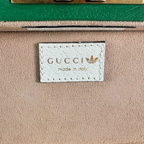GUCCI X ADIDAS Green & White Leather Golf Balls Set Case Bag Made in Italy - Picture 10 of 16